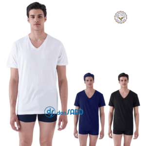 T-shirt uomo Karelpiù COLLOV114 collo a V bianca e colorata