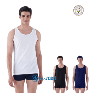 Canottiera uomo spalla larga VOG110 cotone bianca e colorata