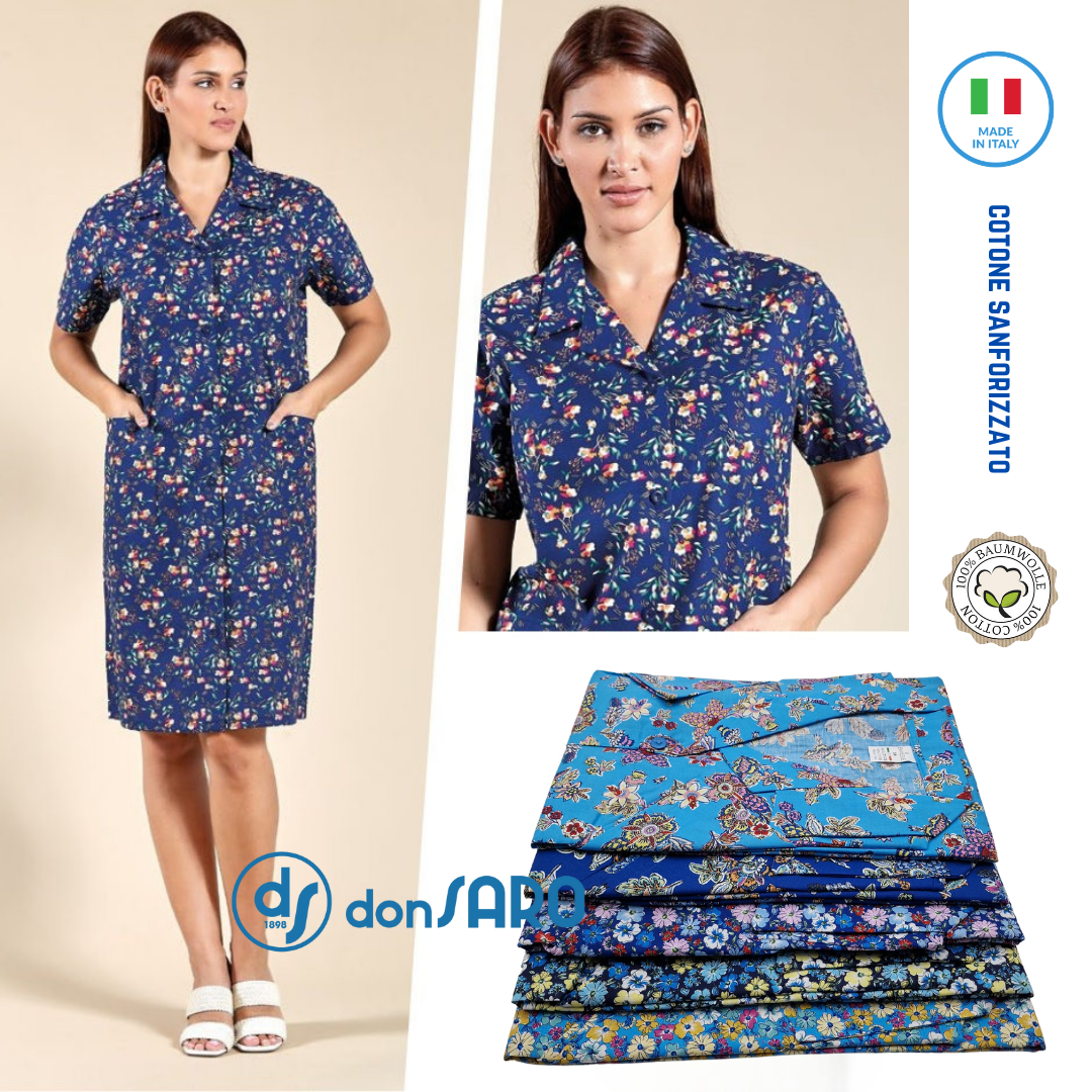 Copriabito donna con bottoni manica corta cotone 0409 0410 – Donsaro