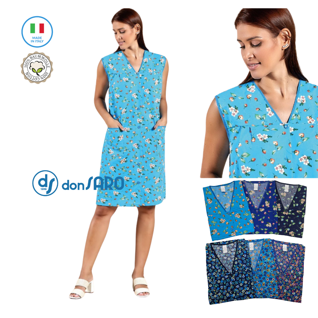 Copriabito donna senza maniche con bottoni, Emmesse 0416 – Donsaro