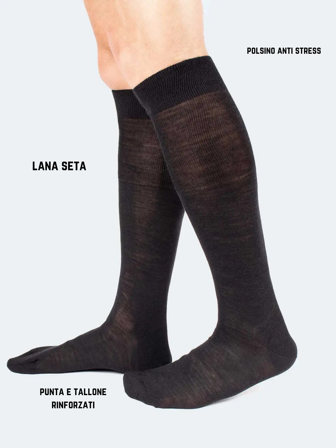 Calza uomo lunga Lana e Seta, Ciocca 844