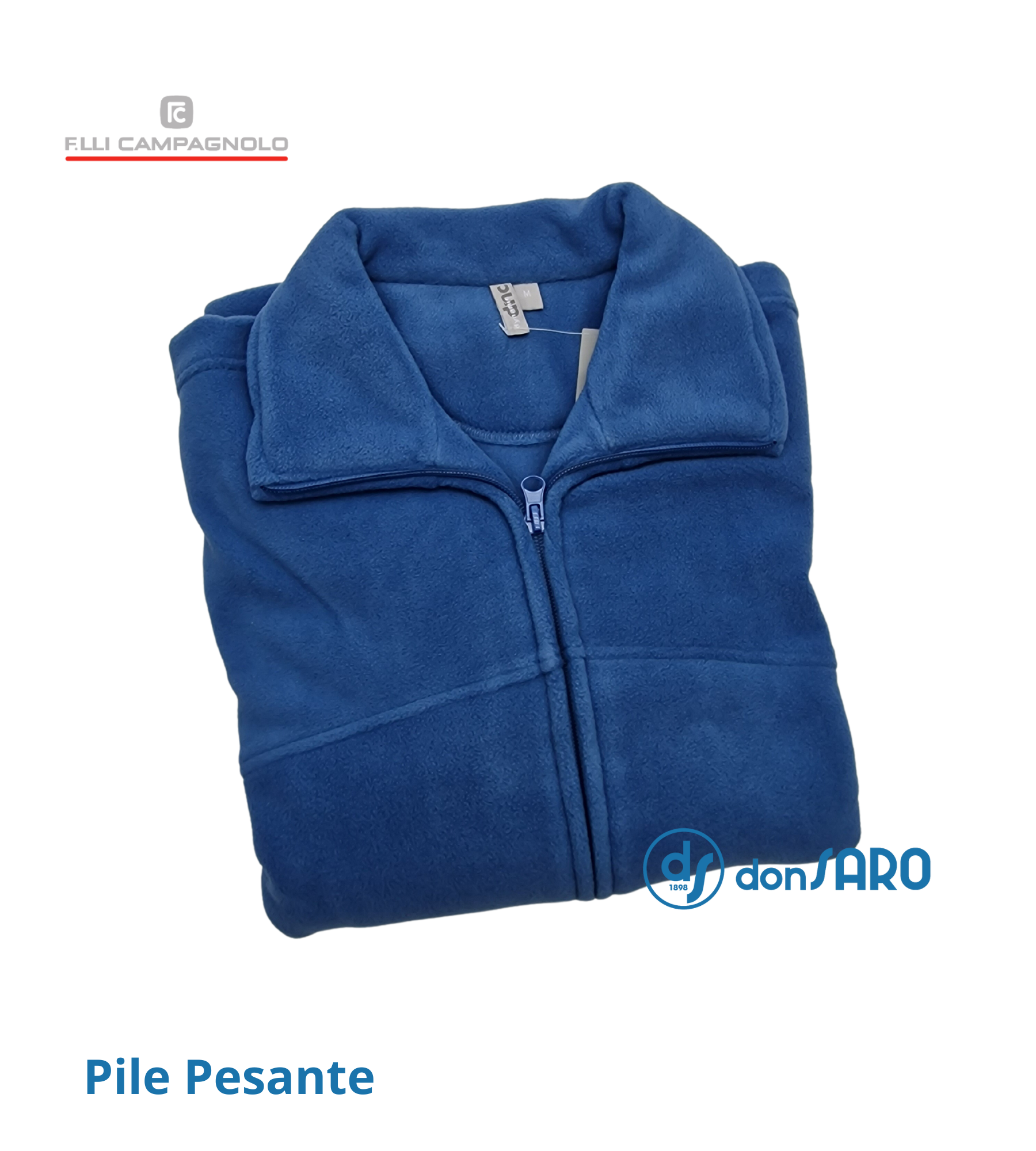 Felpa uomo pile pesante con cerniera, Campagnolo 4B101-7 – Donsaro