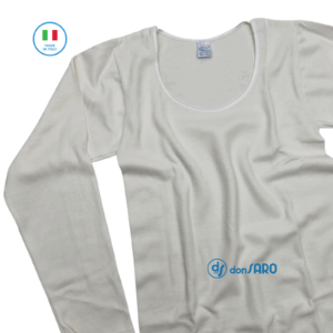 Maglia donna double cotone lana manica lunga, 87 Chiara