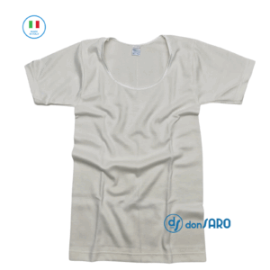 Maglia donna cotone lana manica corta, 86 Chiara