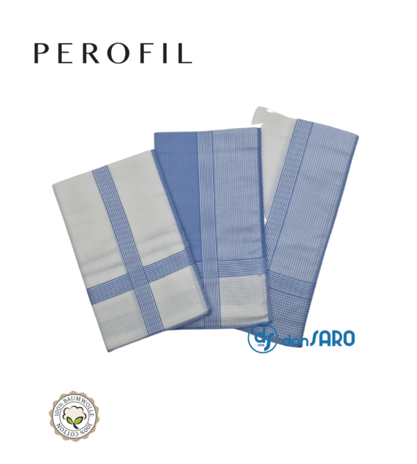 Fazzoletti da naso uomo cotone cm 45x45, Perofil (3 pezzi)