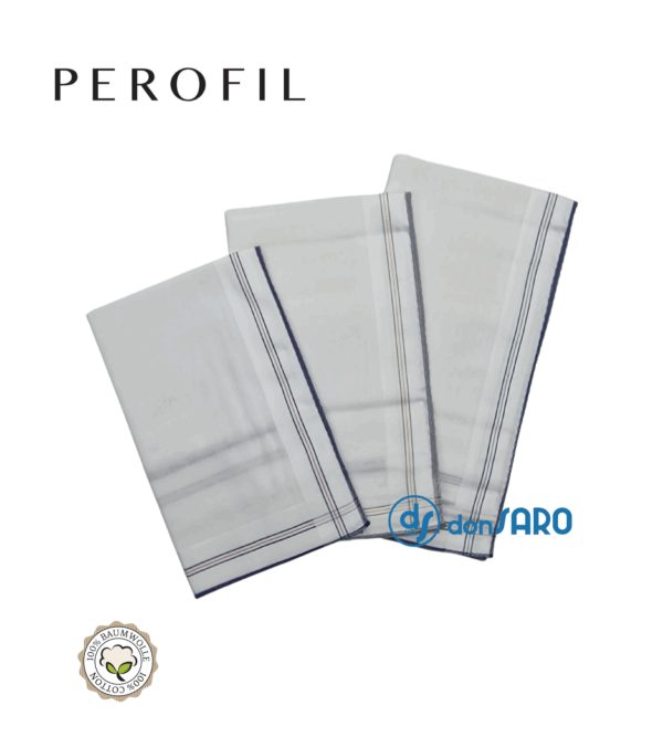 Fazzoletti da naso uomo cotone cm 45x45, Perofil (3 pezzi) - immagine 4