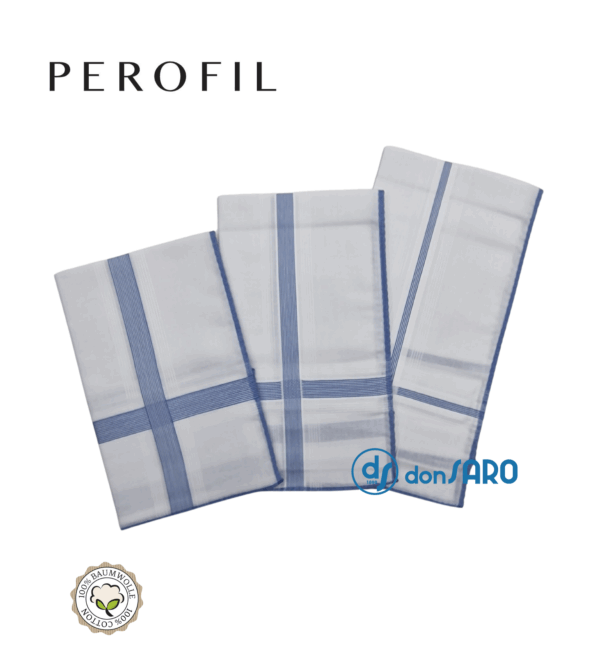 Fazzoletti da naso uomo cotone cm 45x45, Perofil (3 pezzi) - immagine 5