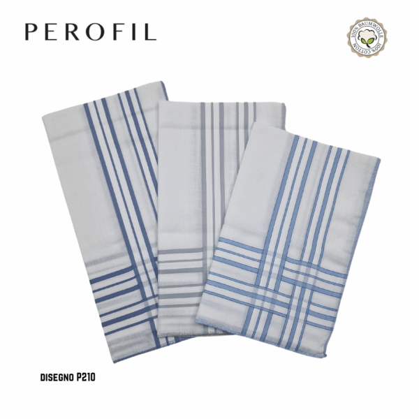 Fazzoletti da naso uomo cotone cm 45x45, Perofil (3 pezzi) - immagine 7