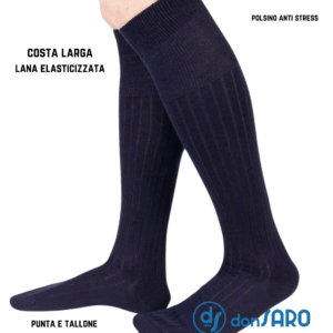 Calza uomo lunga calda lana elasticizzata Ciocca 650