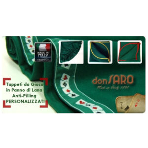 Tappeto panno verde gioco personalizzato semi carte GARDEN