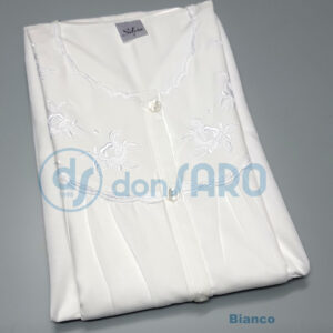 Camicia notte donna aperta manica corta mussola Silvia 8024