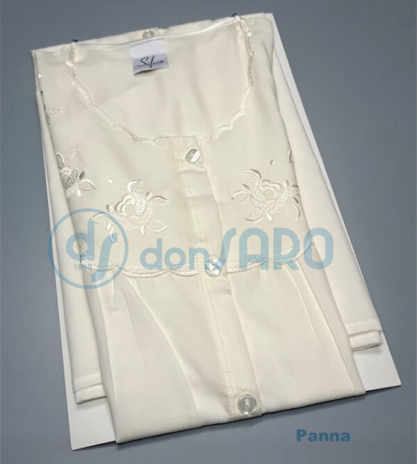Camicia notte donna aperta manica corta mussola Silvia 8024 - immagine 10