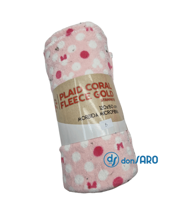 Plaid microfibra coral fleece fantasia, Gold Sofficino - immagine 4