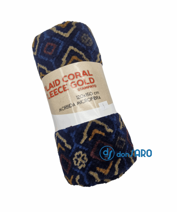 Plaid microfibra coral fleece fantasia, Gold Sofficino - immagine 17