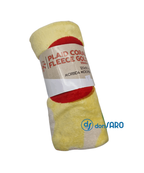 Plaid microfibra coral fleece fantasia, Gold Sofficino - immagine 19