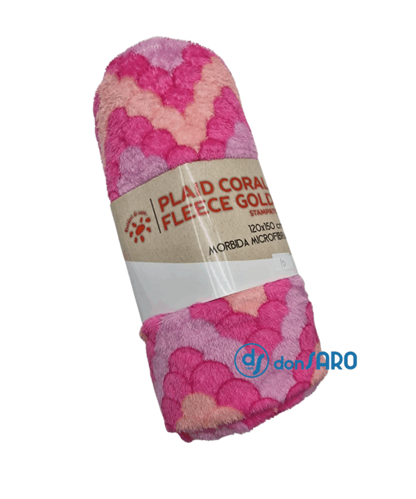 Plaid microfibra coral fleece fantasia, Gold Sofficino - immagine 23