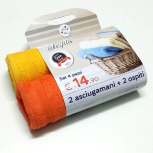 Set coppia asciugamani spugna confezione gran Risparmio