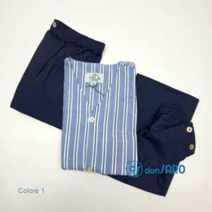 Pigiama uomo 3 pezzi tessuto camicia RIVELA POSITANO