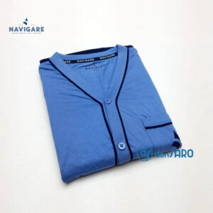 Pigiama uomo cotone con giacca e pantalone, NAVIGARE 14280