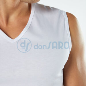 Maglia uomo smanicata scollo a V in cotone, Zerodifetti 9003