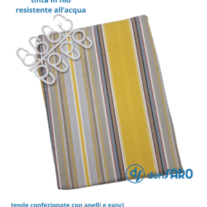 Tenda Sole confezionata con anelli, Color Solid Rigato