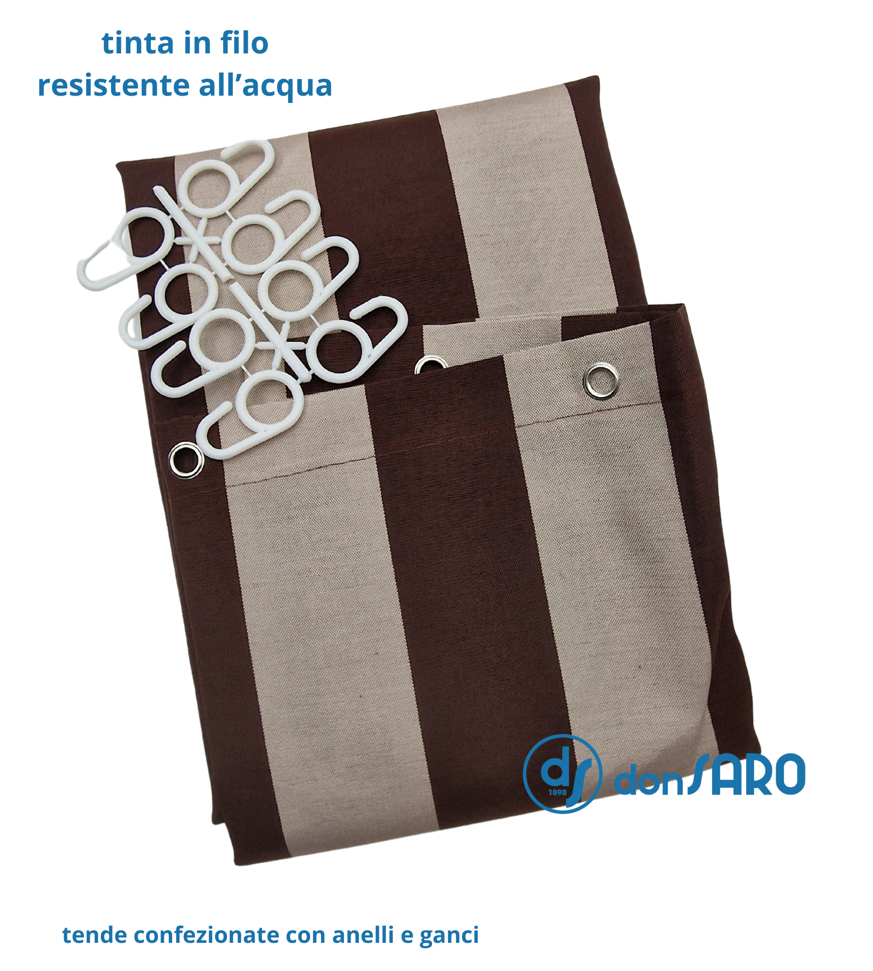 Tenda sole Color Solid Fasciato confezionata con anelli elegante e - Main Image