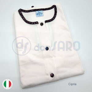 Vestaglia donna cotone abbottonata manica lunga, Gary L50104