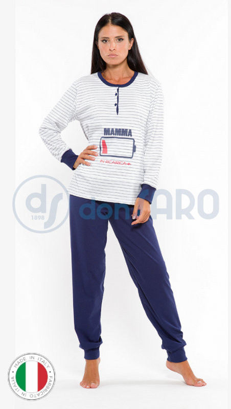 Pigiama donna manica lunga cotone, Gary Famiglia L50120 – Donsaro