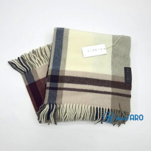 Plaid con frange disegno quadri pura lana, Coccoy George