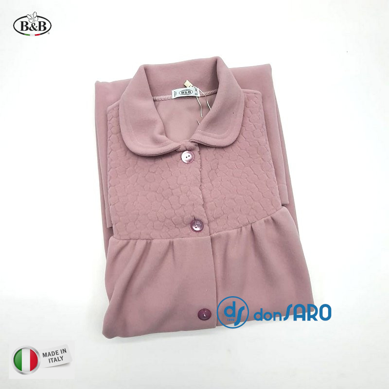 Vestaglia donna abbottonata pile, B&B 15135 – Donsaro
