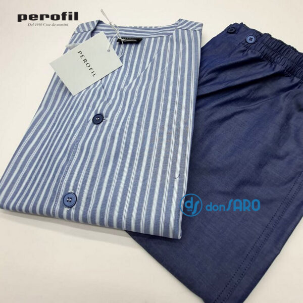 Pigiama uomo popeline manica corta aperto, Perofil 92268 - immagine 5