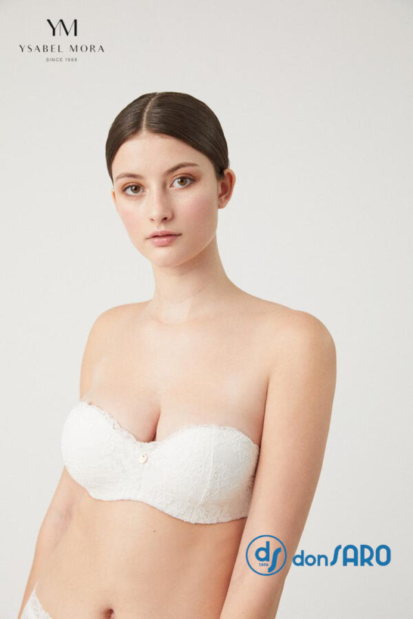 Reggiseno donna sposa pizzo senza bretelle Ysabel Mora 10404 - immagine 4