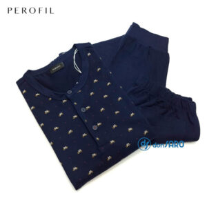 Perofil, pigiama uomo interlok disegno bicicletta, 92404