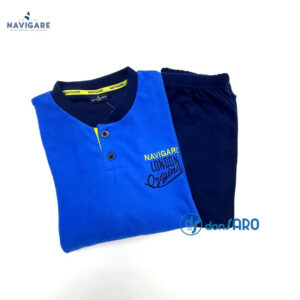 Pigiama uomo pile colore bluette, Navigare B2141383