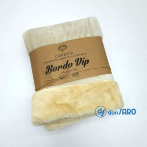 Coperta coral-pile con bordo pelliccia ecologica, Bordo Vip
