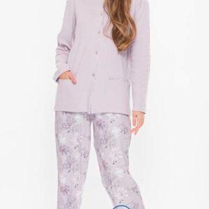 Pigiama donna con giacca e bottoni caldo cotone, Gary Q50009