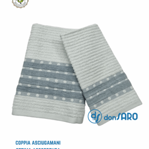 Coppia asciugamani spugna puro cotone, Pois