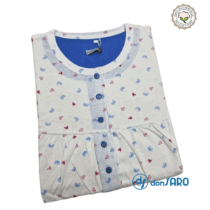 Camicia da notte manica lunga puro cotone Karelpiù 4064