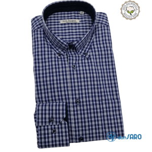 Camicia uomo manica lunga cotone botton down, No Logo Iseo