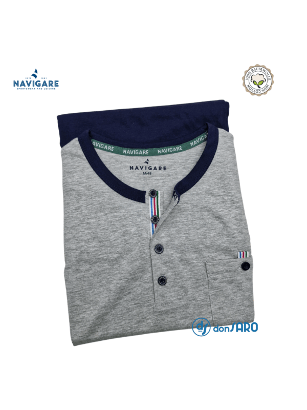 Pigiama uomo estivo manica corta jersey, Navigare B2141456 - immagine 4