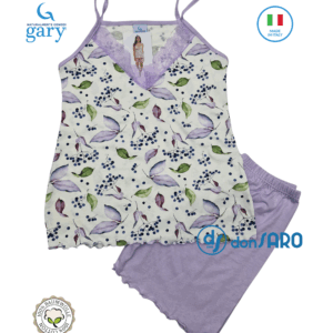 Pigiama donna cotone jersey spallina stretta, Gary R55009