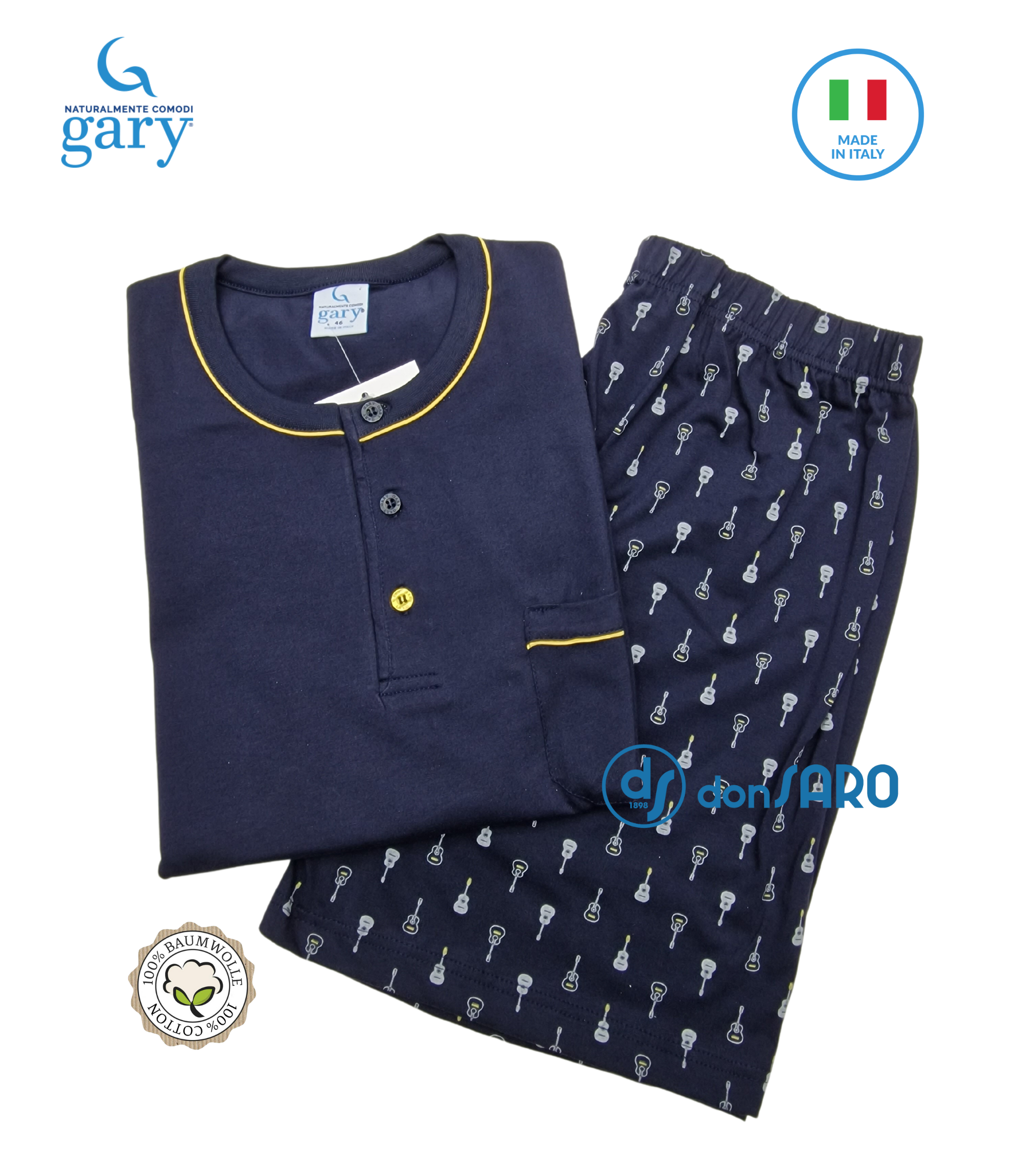 Pigiama uomo estivo cotone jersey manica corta, Gary R65055 – Donsaro