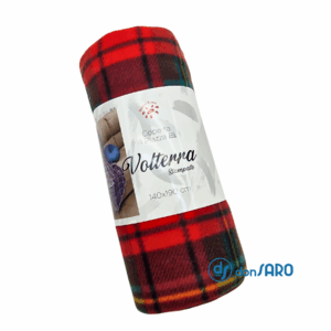 Coperta plaid a quadri scozzese in morbido pile, Volterra