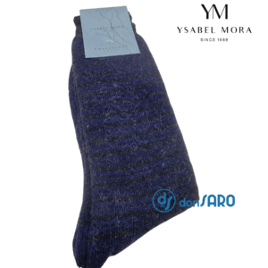 Calza corta uomo lana angora disegno riga, Ysabel Mora 22889
