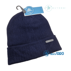 Berretto uomo invernale a coste colore blu, Muydemi 173034