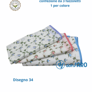Fazzoletti naso donna disegno fiorellini Colombo Virginia