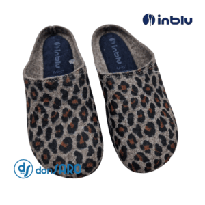 Pantofole donna pIantare soft, maculato tigre INBLU