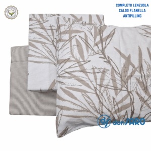 Completo lenzuola matrimoniale flanella antipilling Palmera