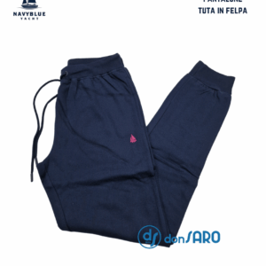 Pantalone tuta donna felpa con polsino, Navyblue 8040
