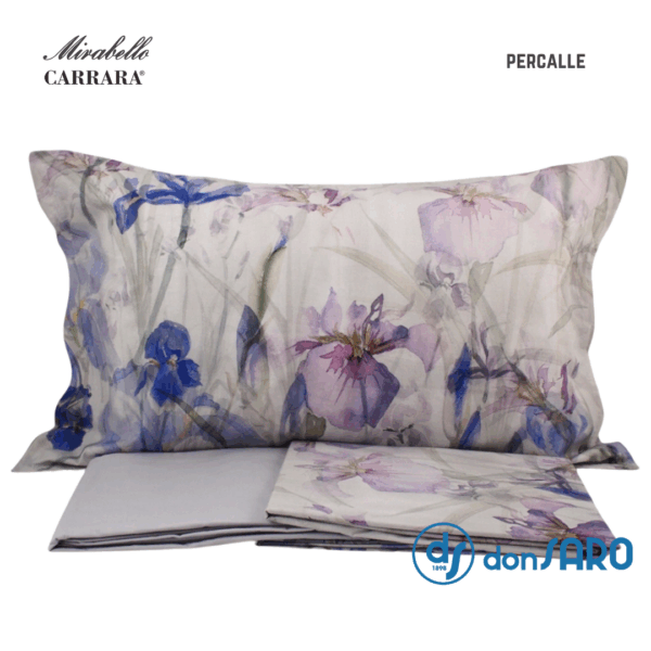 Completo lenzuola percalle effetto copriletto Mirabello Iris
